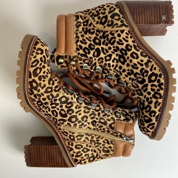 Sam Edelman Anthropologie Sade Lace-Up Hiker Ankle Boots 8.5 Maximalist Mob Wife - Picture 13 of 16